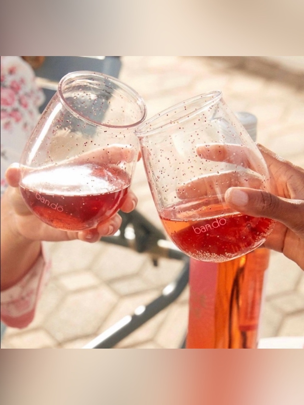 ban.do Pink & Gold Confetti Stemless Glass
